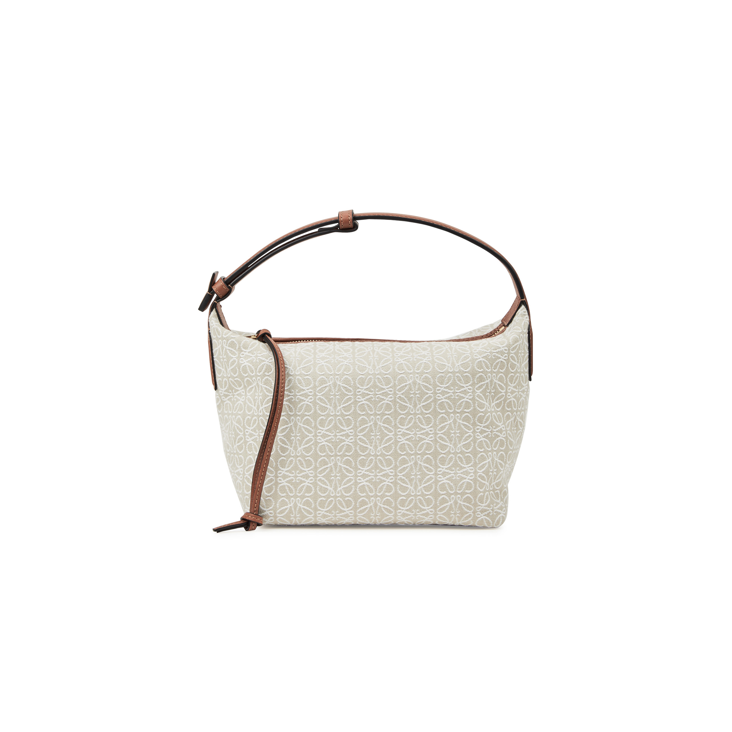 LOEWE CUBI ANAGRAM SMALL CANVAS AND LEATHER SHOULDER BAG 230717 (20.5*17*12.5cm)